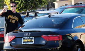 BJ Novak Toasts With a Cup of Coffee to His New Audi A5