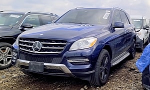 Mercedes-Benz ML Sells for Cheap, but Why Does It Have a 'TESLA' Badge on the Hood?