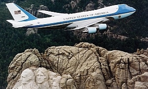 Pic of Air Force One Over Mount Rushmore Belongs on a Post Stamp