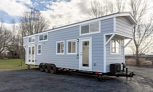 Violet Tiny Home Turns 386 Square Feet Into a Serene Cocoon With a Hidden Gem